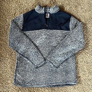 Navy Blue Sherpa Pullover